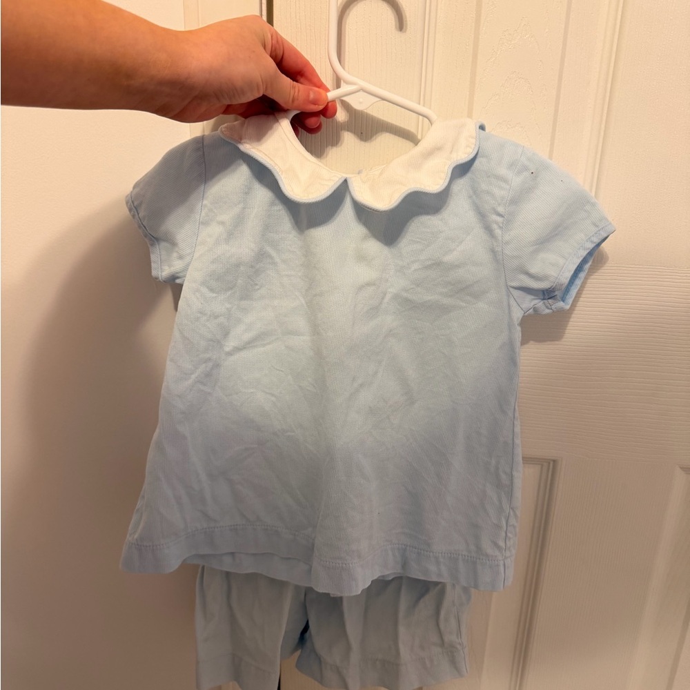 Light Blue Baby Outfit with White Collar